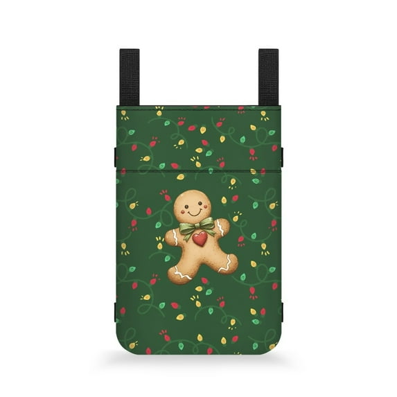 COEQINE Christmas Crutch Bag Gingerbread Crutch Travel Pouch Waterproof Crutch Carrying Pouch Medical Crutch Accessories Universal Crutch Pouch Xmas Crutch Decoration