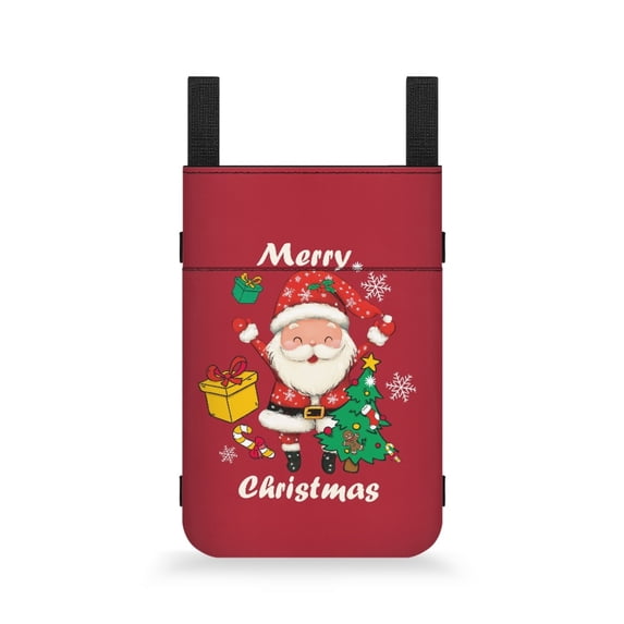 COEQINE Christmas Crutch Bag Santa Claus Underarm Crutches Attachment Hanging Pouch Water-Resistant Crutch Carrying Pouch Versatile Crutch Storage Case Gifts for Seniors
