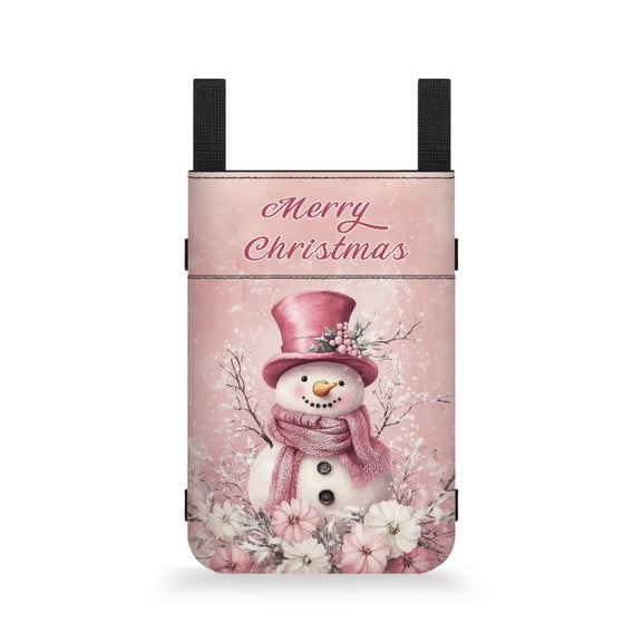 COEQINE Christmas Crutch Bag Snowman Underarm Crutches Attachment Hanging Pouch with Front Pockets and Drink Holder Crutch Carrying Pouch Christmas Crutch Decoration