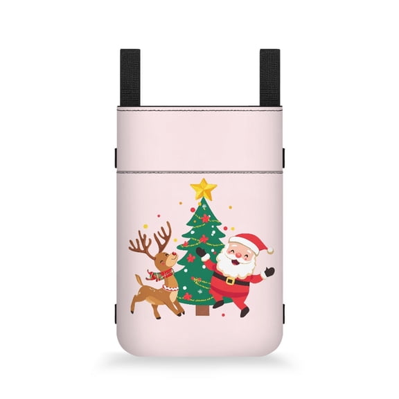 COEQINE Christmas Crutch Case Santa Claus Accessory Crutch Carryon Pouch Crutch Bag Pouch with Water Bottle Medical Crutch Accessories for Underarm Crutches and Walkers