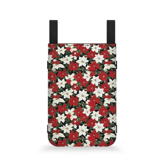 COEQINE Christmas Holly Crutch Pouch Compartments Adjustable Crutch Organizer Pouch Easy to Install Crutch Bag, Pouch, Pocket, Tote Xmas Gifts for Kids, Men, Women