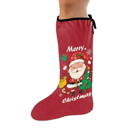 COEQINE Christmas Leg Cast Cover Santa Claus Size M Soft Fabric Leg Plaster Sleeve Removable Cast Sleeve for Foot Leg Protector Outdoor Leg Protection Cover Xmas Gifts for Friends