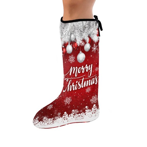 COEQINE Christmas Leg Cast Covers Snowflakes Stretch Fabric Leg Cast Protector Anti Scratch Cast and Bandage Protector Christmas Decorative Leg Plaster Cover Medium