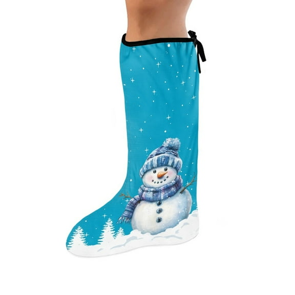 COEQINE Christmas Leg Cast Covers Snowman Small Below The Knee Leg Cast Sleeve Reusable Cast Covers for Shower Leg Outdoor Leg Protection Cover Xmas Gifts for Friends Family