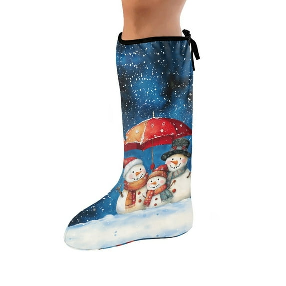 COEQINE Christmas Snowmans 2 Piece Leg Cast Cover Broken Leg Shower Cast Cover Below The Knee Leg Cast Sleeve Soft Leg Plaster Sleeve Decorative Leg Plaster Cover for Kids Girls Small