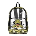 thumbnail image 1 of COEQINE Clear Backpack 17 Inch Transparent PVC & Polyester Backpack, Heavy Duty Lightweight Travel Daypack, Large Capacity Bookbag Work Bag for Boys Kids Men, Dinosaur Camo Green, 1 of 7