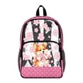 thumbnail image 1 of COEQINE Clear Backpack 17 Inch Transparent Polyester PVC Backpack for School, Heavy Duty Lightweight Travel Daypack, Large Bookbag Work Bag for Girls, Corgi Cherry Blossom Pink Polka Dots, 1 of 7