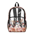 thumbnail image 1 of COEQINE Clear Backpack Heavy Duty for School Transparent PVC & Polyester Backpack 17 Inch Large Daypack Schoolbag Work Bag with Multiple Pockets for Women, Boho Flower Butterfly, 1 of 7
