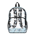 thumbnail image 1 of COEQINE Clear Backpack Heavy Duty for School Transparent PVC & Polyester Backpack 17 Inch Large Daypack Schoolbag Work Bag with Multiple Pockets for Women Kids, Cute Shark Blue, 1 of 7
