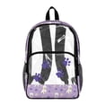 thumbnail image 1 of COEQINE Clear Backpack for School Bookbag PVC Polyester See Through Book Bag with Padded Shoulder Straps, Heavy Duty Work Bag Transparent Daypack, West Highland Terrier Paw Purple, 1 of 7