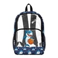thumbnail image 1 of COEQINE Clear Backpack for School Boys Bookbag PVC Polyester See Through Book Bag with Padded Shoulder Straps, Heavy Duty Work Bag Transparent Daypack, Shark Basketball Blue, 1 of 7