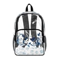 thumbnail image 1 of COEQINE Clear Backpack for School Girls PVC Transparent Backpack for Women Girls, 17 Inch Large See Through Book Bag Heavy Duty Daypack for Casual Sport Beach, Blue Butterfly Flower, 1 of 7