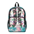 thumbnail image 1 of COEQINE Clear Backpack for School Multi-Pocket Bookbag PVC Polyester See Through Book Bag with Padded Shoulder Straps, Heavy Duty Work Bag Transparent Daypack for Girls, Pink Purple Daisy Floral, 1 of 7