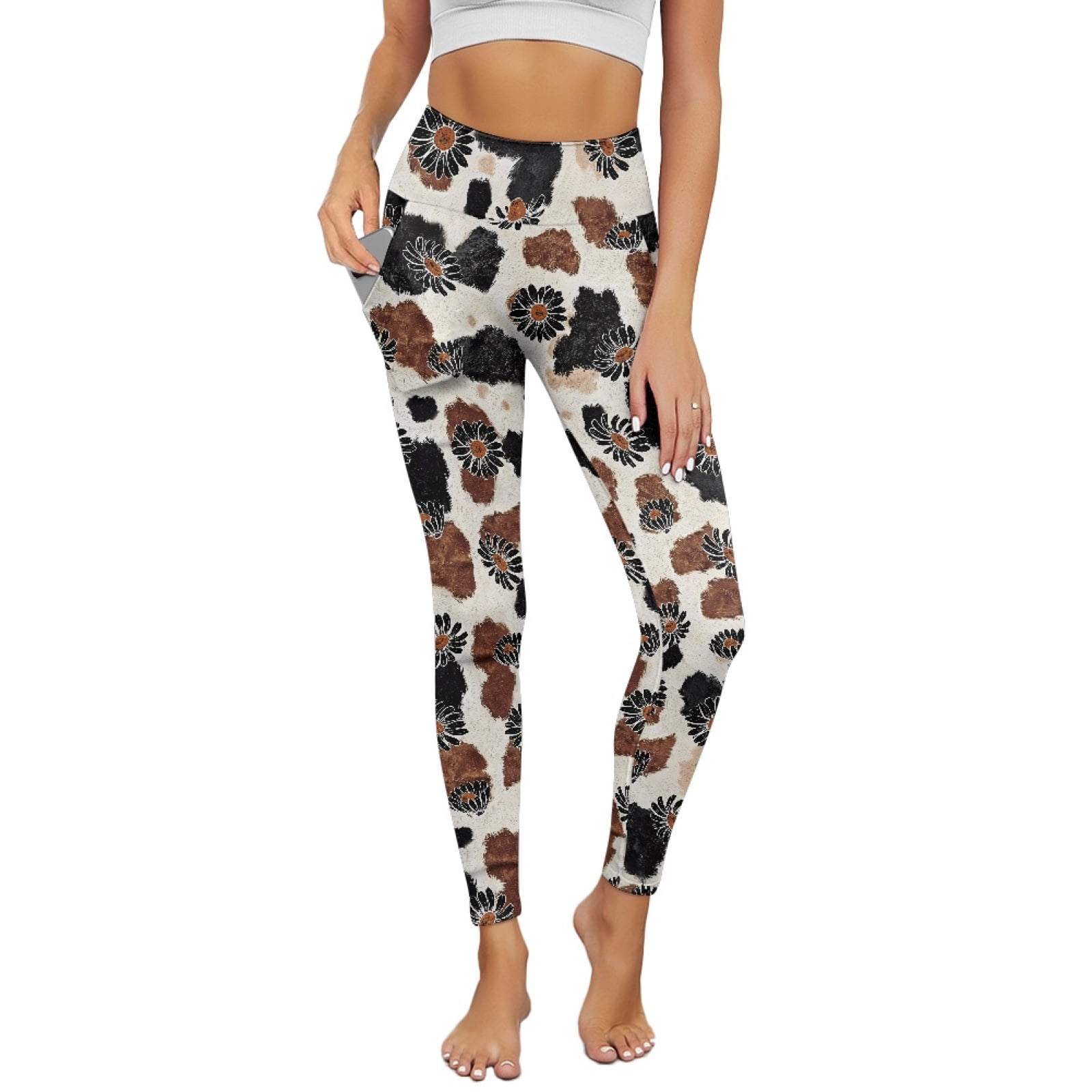COEQINE Compression Yoga Pants for Women with Pockets Hip Lift High ...
