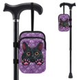 thumbnail image 1 of COEQINE Crutch Accessories Bag Elbow Crutch Pouch Black Cat Heart Purple Forearm Crutch Pouch, Walking Cane Bag, Lightweight, Large Capacity, for Walking Cane, Hiking Stick, 1 of 7