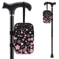 thumbnail image 1 of COEQINE Crutch Bag with Straps for Elbow Crutch Cherry Blossom Pink Black Forearm Crutch Pouch, Broken Leg Crutch Bag, Daily Essentials Organizer, Hands-Free, Lightweight, 1 of 7