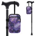 thumbnail image 1 of COEQINE Crutch Bag with Zipper for Forearm Crutch Purple Gold Marble Elbow Crutch Organizer, Broken Leg Crutch Bag, Lightweight, with Multiple Pockets, for Men Women, 1 of 7