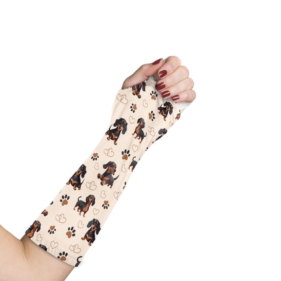COEQINE Dachshund Arm Cast Covers Medium Arm Cover for Showering After Surgery Elastic Cast Sleeve Anti Scratch Arm Wrist Elbow Protection Cover Short Cast Covers for Kids Seniors