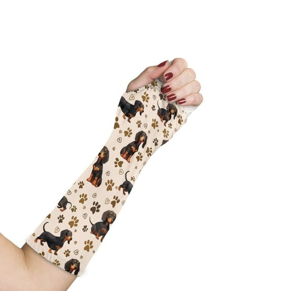 COEQINE Dachshund Arm Cast Covers Teens Long Full Arm Cast Protector-M Stylish Hand Cast Cover Breathable Cast and Bandage Protector Decorative Arm Plaster Cover