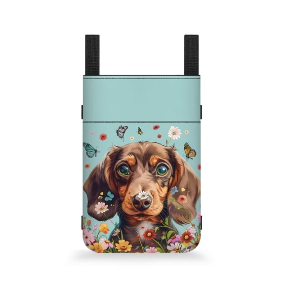 COEQINE Dachshund Crutch Case Flower Large Capacity Crutch Storage Bag Stylish Mobility Cane Pouch Broken Foot Underarm Crutch Pouch for Rehabilitation Patients