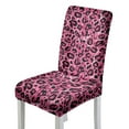 thumbnail image 1 of COEQINE Dining Room Chair Slipcovers Set of 1, Stretchable Universal Fit Chair Protector Polyester Spandex Machine Washable Covers for Dining Room, Hotel, Ceremony, Pink Leopard Print, 1 of 7