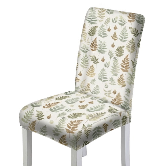 COEQINE Dining Room Chair Slipcovers Set of 1, Stretchable Universal Fit Chair Protector Polyester Spandex Machine Washable Covers for Dining Room, Hotel, Ceremony, Fern Leaf