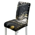 thumbnail image 1 of COEQINE Dining Room Chair Slipcovers Set of 2, Stretchable Universal Fit Parsons Chair Covers, Easy Clean Machine Washable Polyester Spandex for Home Hotel Decor, Marble Black, 1 of 7