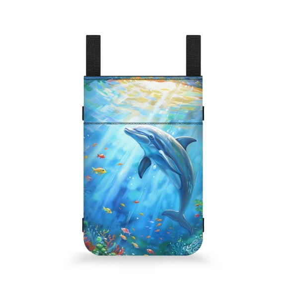 COEQINE Dolphin Crutch Pouch Underarm Crutches Attachment Hanging Pouch Medical Crutch Accessories Easy to Clean Walker Storage Pouch Cane Bag for Rehabilitation Patients