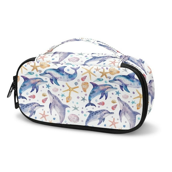 COEQINE Dolphin Diabetic Supplies Bags Insulin Refrigeration Storage Bag with Top Handle Insulin Travel Cooling Case Insulin Cooler Travel Organizer for Daily Use