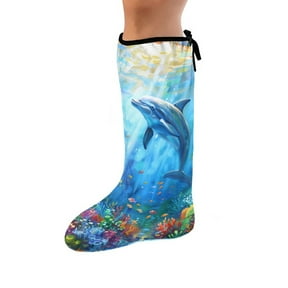 COEQINE Dolphin Leg Cast Covers Broken Leg Shower Cast Cover Short Foot Cast Cover Size M Cast Decoration Outdoor Leg Protection Cover Leg Cast Cover for Showering After Surgery