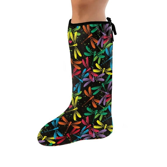 COEQINE Dragonfly 2 Pieces Leg Cast Covers Cast Sleeve for Foot Leg Protector Foot Cast Cover Fashionable Leg Cast Cover Sock Strechable Outdoor Cover After Surgery Gifts Medium