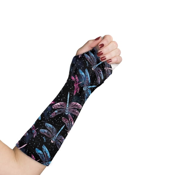 COEQINE Dragonfly Arm Cast Cover Shower Sleeve for Arm Cast Short Cast Covers-M Breathable Soft Arm Cast Protector with A Thumb Hole Wrist Cast Cover for Arm Plaster Cast