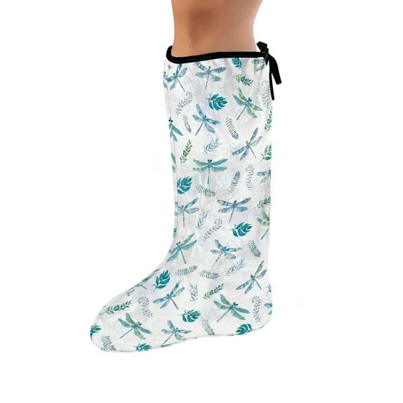 COEQINE Dragonfly Leg Cast Covers 2 PCS Soft Fabric Leg Plaster Sleeve Outdoor Cover Easy to Clean Foot Cast Cover Elastic Cast Socks Cover Cast Stretch Fabric Leg Cast Protector Size S