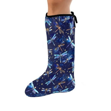 COEQINE Dragonfly Leg Cast Covers Cast Sleeve for Foot Leg Protector Fashionable Leg Cast Cover Sock Easy to Clean Decorative Leg Cast Cover Knee Cast Sock for Girls Large
