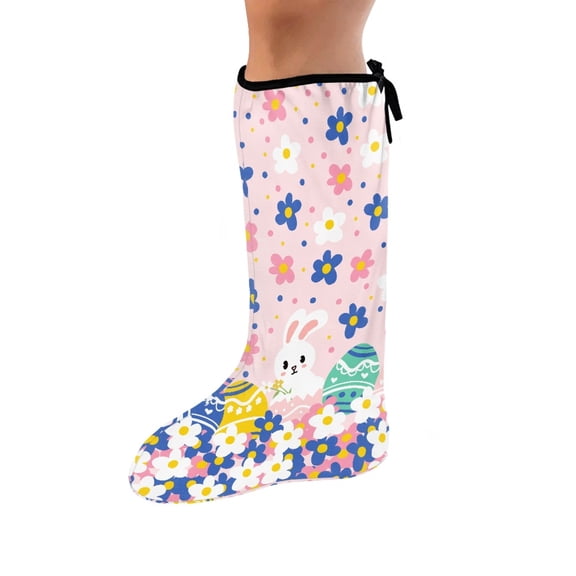 COEQINE Easter 2 Piece Leg Cast Covers Rabbit Short Foot Cast Cover Wound Care Supplies Stretch Fabric Leg Cast Protector Adjustable Broken Leg Shower Cast Cover Easter Gifts Size M
