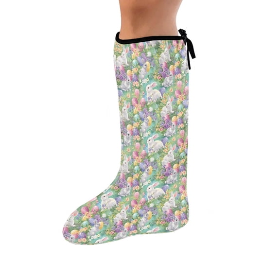 COEQINE Easter Rabbit Leg Cast Covers Reusable Cast Covers for Shower Leg Anti Scratch Cast Scratcher Sleeve Outdoor Cover Easter Decorative Leg Plaster Cover Medium