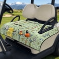 thumbnail image 1 of COEQINE Easy-Carry Golf Cart Seat Cover, Foldable Design with Handle for Storage, Universal Size Quilted Polyester, 4 Front Pockets, Machine Washable, Green Golf Pattern, 1 of 8