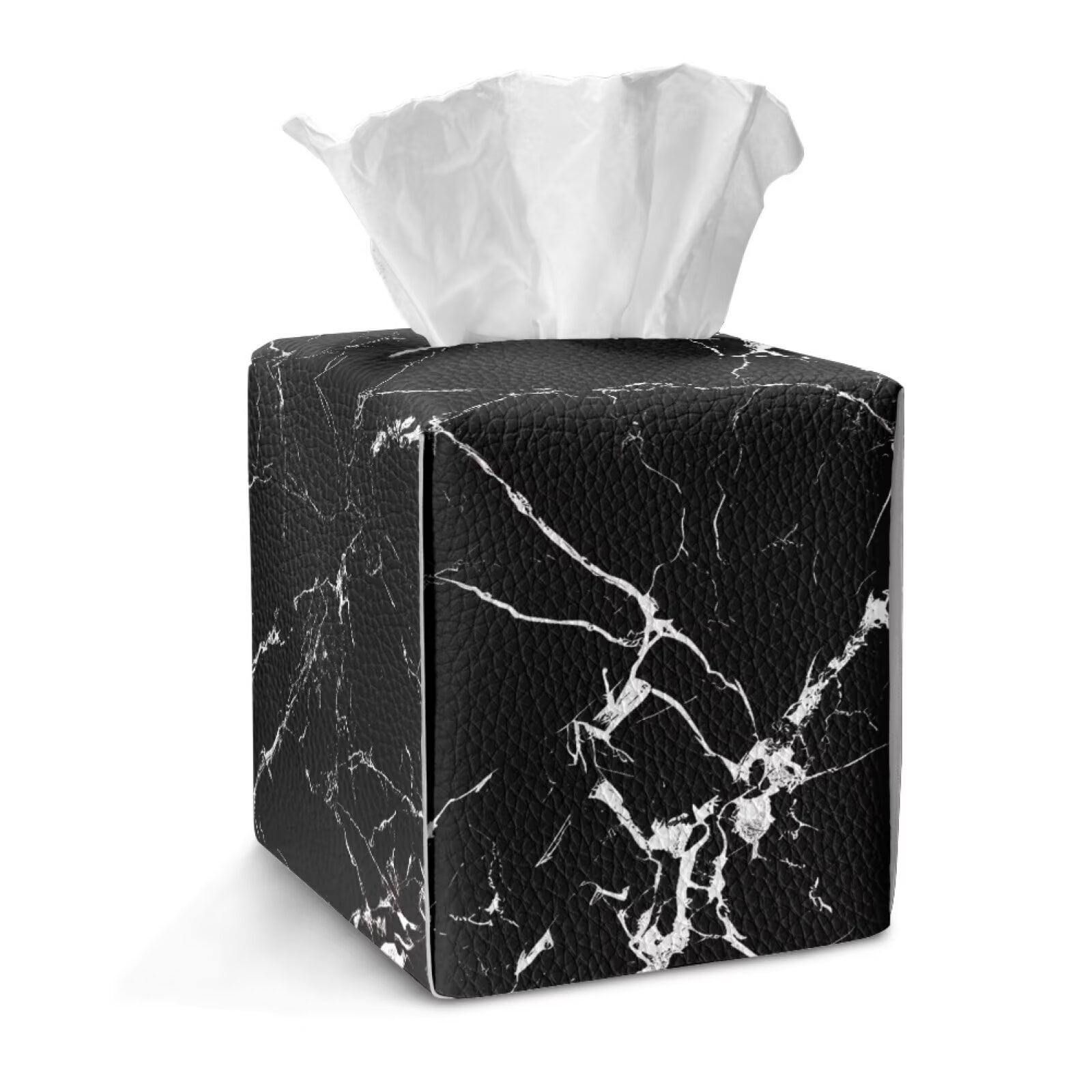 COEQINE Facial Tissue Box Cover PU Leather Easy Refill Paper Tissue ...