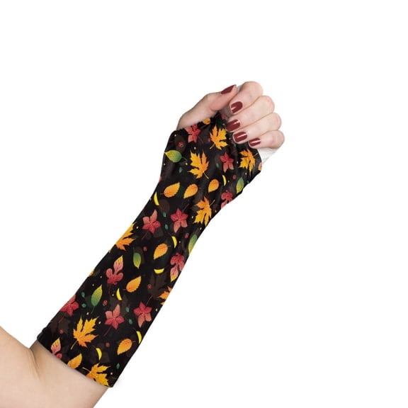 COEQINE Fall Maple Leaf Arm Cast Cover Bandage Protector Arm Cast Sleeve with Thumb Cover Medium Soft Teens Long Full Arm Cast Protector Thanksgiving After Surgery Gifts