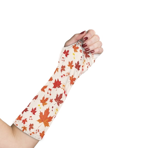 COEQINE Fall Maple Leaf Arm Cast Cover Scratch Sleeves Elastic Removable Cast Cover Breathable Washable Cast and Bandage Protector Thanksgiving Decorative Arm Cast Cover Small