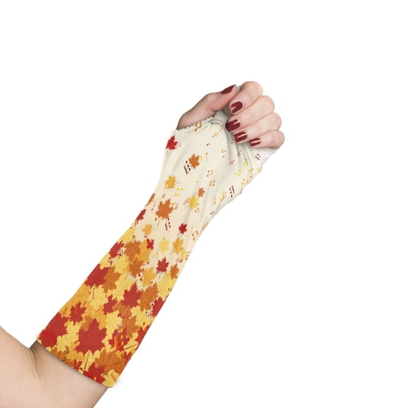 COEQINE Fall Maple Leaf Arm Cast Cover Small Wrist Cast Cover for Shower Easy to Clean Elbow Protection Cover Broken Arm Shower Sleeve Thanksgiving Decorative Arm Cast Cover