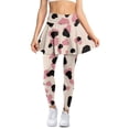 thumbnail image 1 of COEQINE Fashion Tennis Skirted Legging for Women with Pockets Pink Black Cow Spot Print Breathable Elastic Yoga Skirts with Leggings Comfy Golf Pickleball Leggings, L, 1 of 7