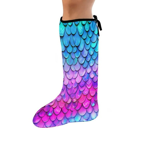 COEQINE Fish Scales Leg Cast Covers Size S Short Foot Cast Cover Outdoor Protection Leg Cover Stylish Cast Socks Cover Decorative Leg Cast Cover for Women Men Seniors