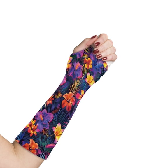 COEQINE Floral Arm Cast Covers Teens Long Full Arm Cast Protector Breathable Cast and Bandage Protector with A Thumb Hole Shower Arm Cover Large Hand Cast Cover for Women Teen Seniors