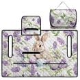 thumbnail image 1 of COEQINE Fold-and-Carry Golf Cart Seat Cover, Bag-Style Handle for Easy Carry, Universal Fit Quilted Padding, 4 Pockets, Fits for EZGO Yamaha Club Car, Bunny Egg Foral Purple, 1 of 8