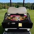 thumbnail image 1 of COEQINE Fold-and-Carry Golf Cart Seat Cover, Bag-Style Handle for Easy Carry, Universal Fit Quilted Padding, 4 Pockets, Fits for EZGO Yamaha Club Car, Vintage Tropical Skeleton Palm Tree, 1 of 8