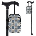 thumbnail image 1 of COEQINE Forearm Crutch Bag for Broken Leg Paw Floral Plaid Patchwork Elbow Crutch Bag, Mobility Aid Attachment, with 2 Pockets, Phone Holder, for Seniors Women Men, 1 of 7