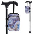 thumbnail image 1 of COEQINE Forearm Crutch Bag Walking Stick Pouch Bag Purple Gold Marble Elbow Crutch Organizer, Two Zippered Pockets, Lightweight, Hands-Free, for Women Men & Seniors, 1 of 7