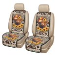 thumbnail image 1 of COEQINE Front Car Seat Cover 2 Pack Sideless Automotive Bucket Seat Protector Breathable Pet Travel Accessories, Universal for Most Vehicles, Aztec Highland Cow Cowboy Sunflower, 1 of 7