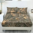 thumbnail image 1 of COEQINE Full Size Sheet Set Soft Easy Care 3 Pieces Bedding Set Fade Resistant Stay in Place Include 1 Fitted Sheet & 2 Pillowcases for Women Men, Camouflage Hunting Forest, 1 of 5